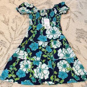 Lilly Pulitzer Girls Blue and Green Kids Dress